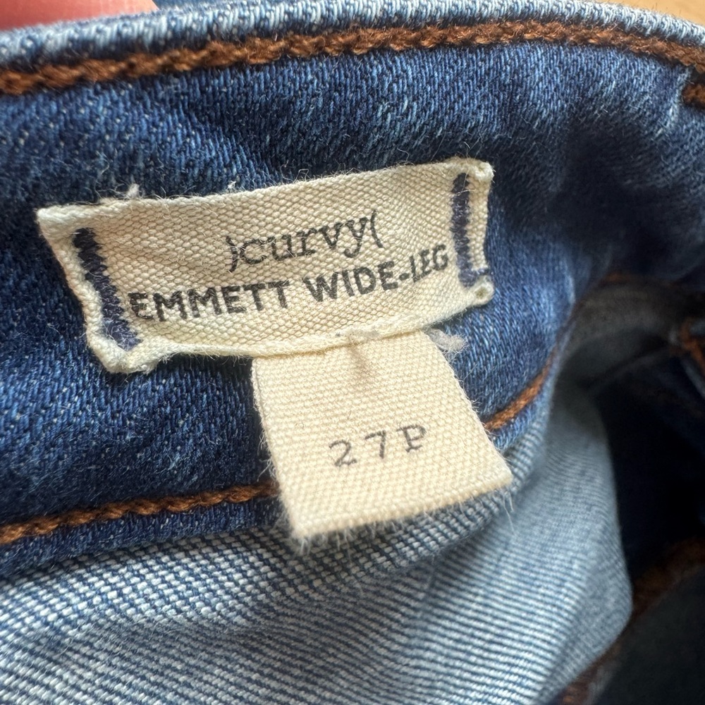 Madewell Curvy Emmett Wide-Leg Patch Pocket Jeans High Rise Size 27 Petite - Picture 7 of 9